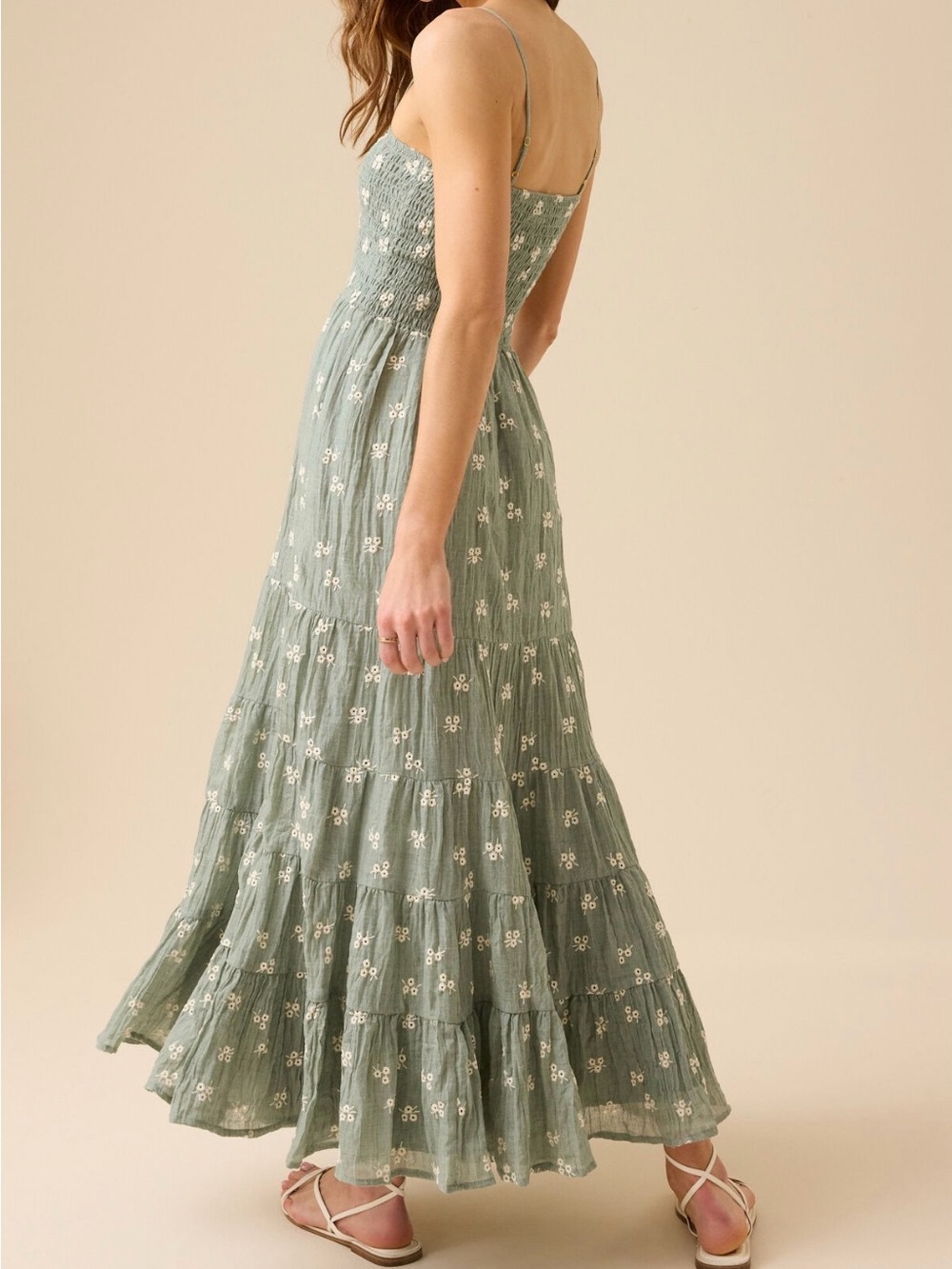 Altere’d State Eyelet Floral Maxi Dress Whimsy Whimsical Garden Dress Milkmaid